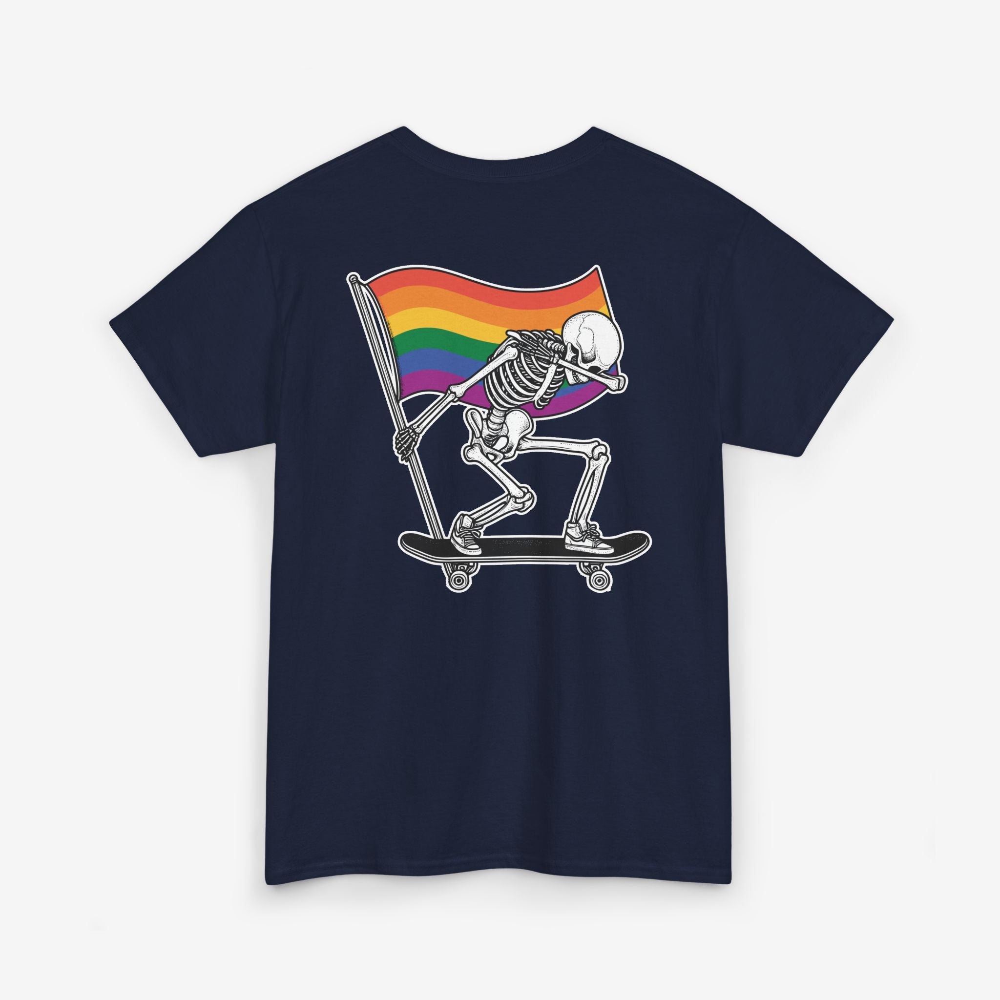 Gay Pride T-shirt - Skelet Pride Regenboog Flag | SkrrtShirt