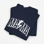 Marineblauwe oversize T-shirt met witte 'MAMA' print op de voorkant