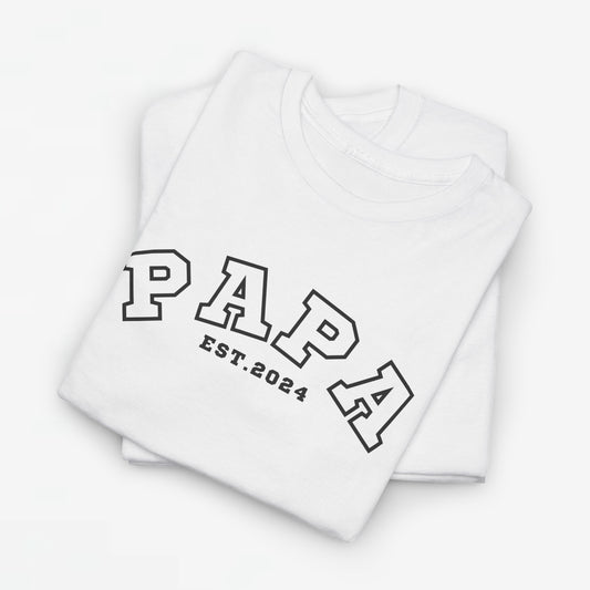 Gepersonaliseerde Vaderdag Papa Cadeau - T-shirt - Papa - EST [Jaar]