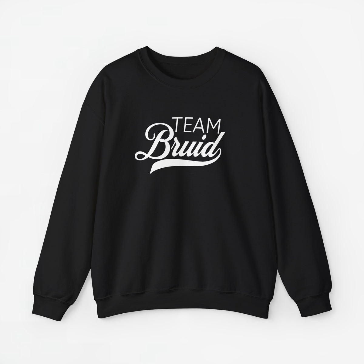 Zwarte sweater met opdruk 'TEAM Bruid' en ronde hals