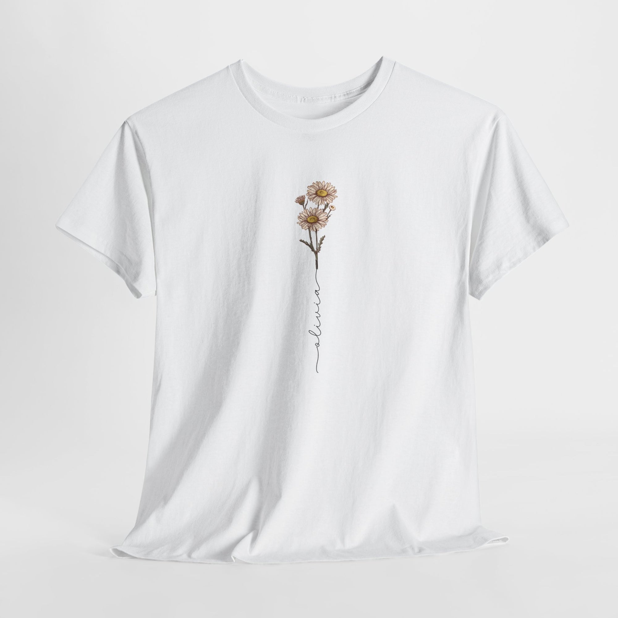 Gepersonaliseerde Moederdag Mama Cadeau - T-shirt - Geboortemaand bloem met naam