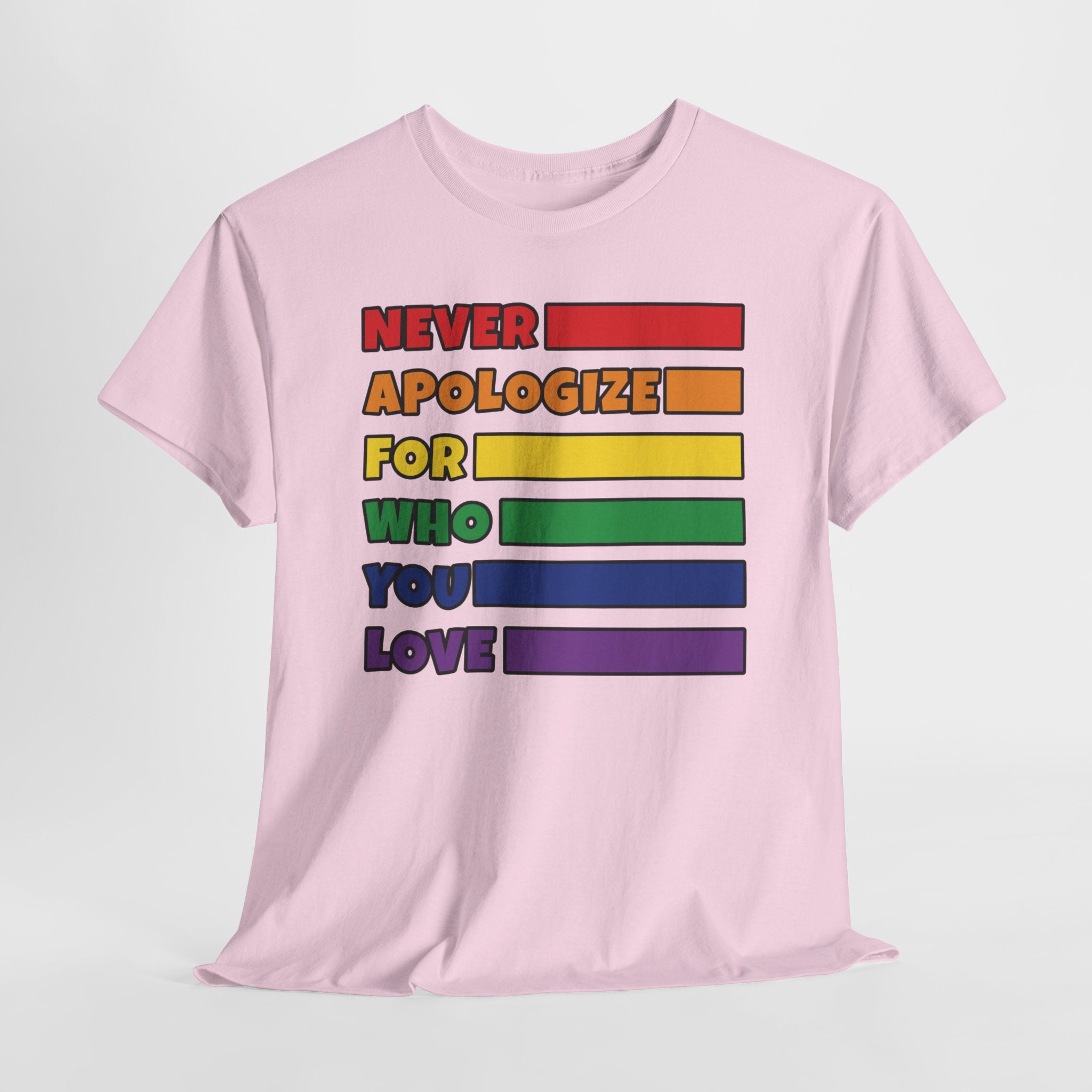 Gay Pride T-shirt - Never Apologize For Who You Love - Oversized #16