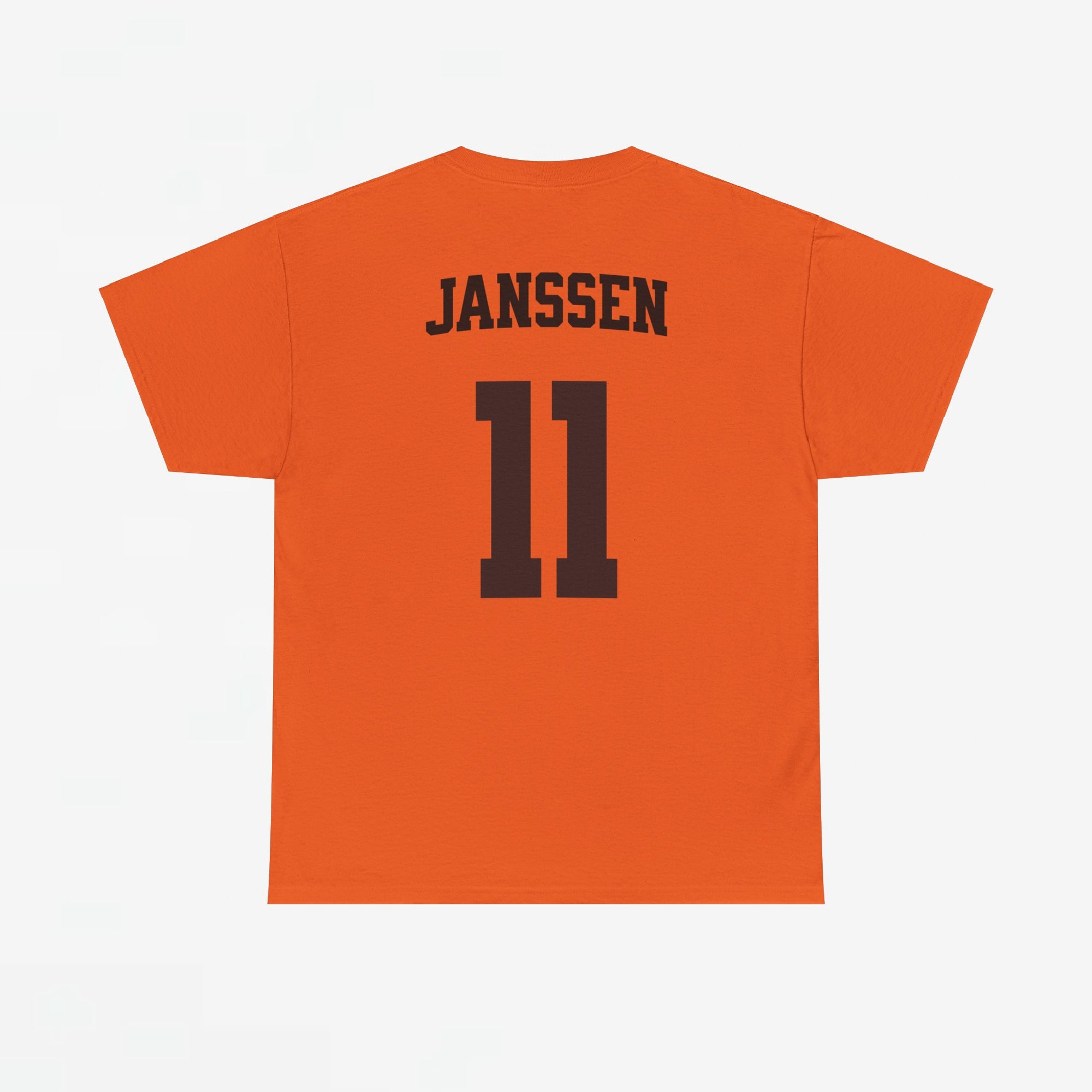 Oranje T-shirt voor EK, WK en Koningsdag - Personaliseer met Naam & Rugnummer - Nederlandse Vlag (zwarte tekst)