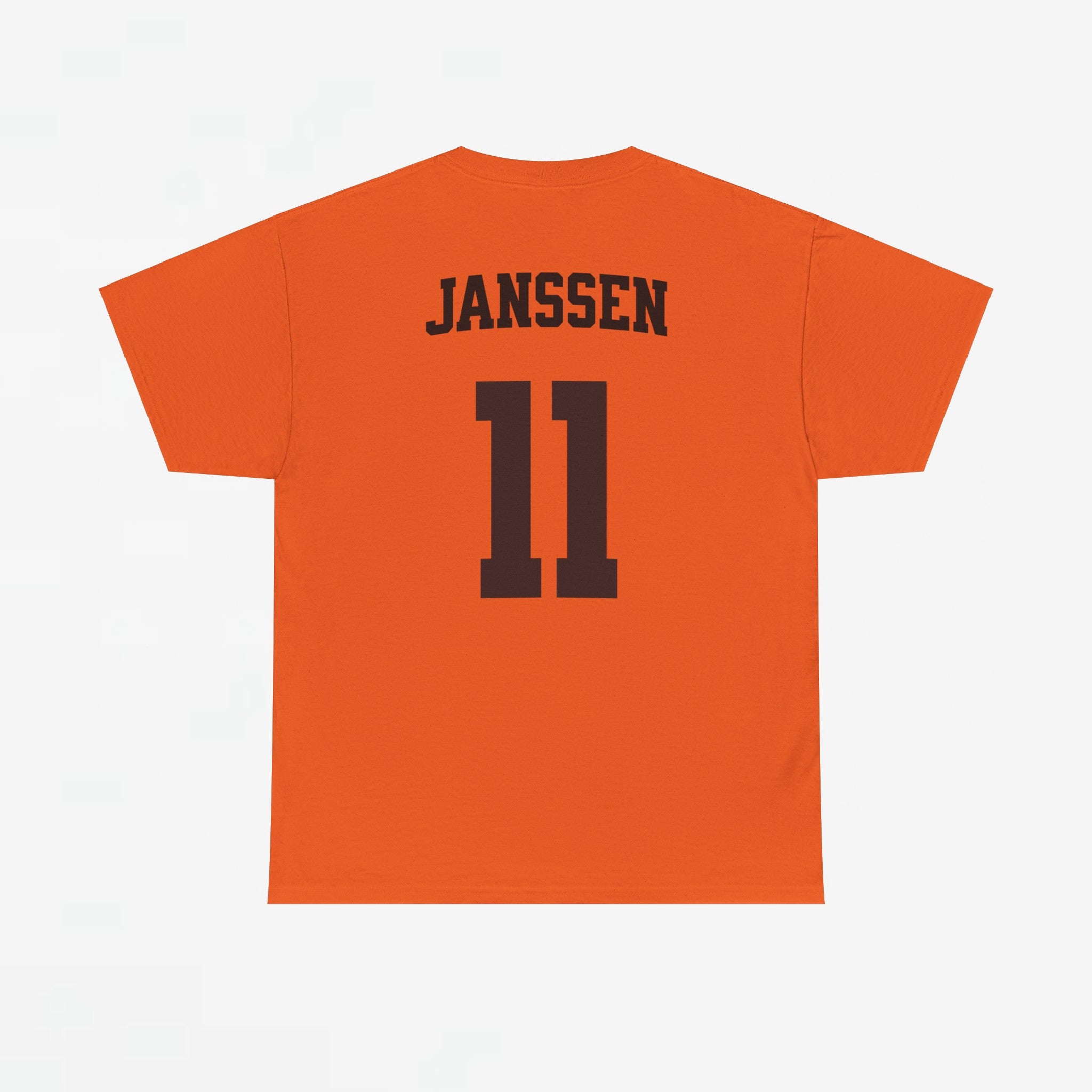 Oranje T-shirt voor EK, WK en Koningsdag - Personaliseer met Naam & Rugnummer - Nederlandse Vlag (zwarte tekst)
