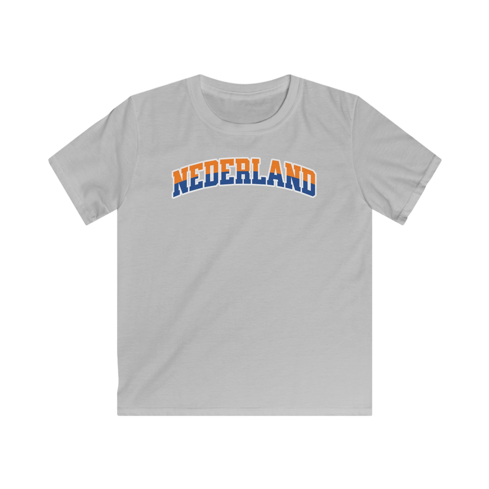 Kind Voetbal T-shirt - EK, WK en Koningsdag Kinderkleding - NEDERLAND - oranje en blauwe tekst