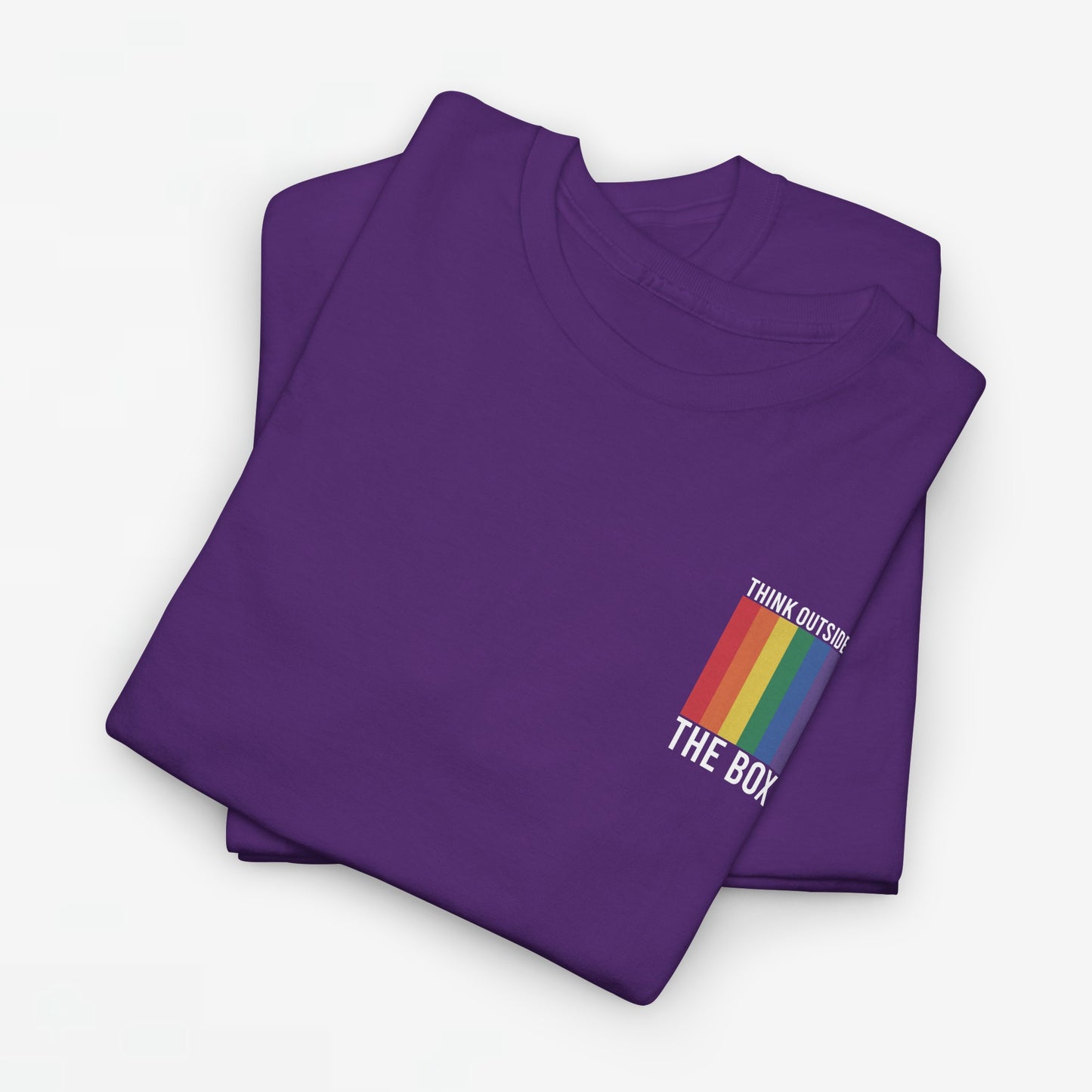 Gay Pride T-shirt - Think Outside The Box (witte tekst) - Back Print - Oversized #28