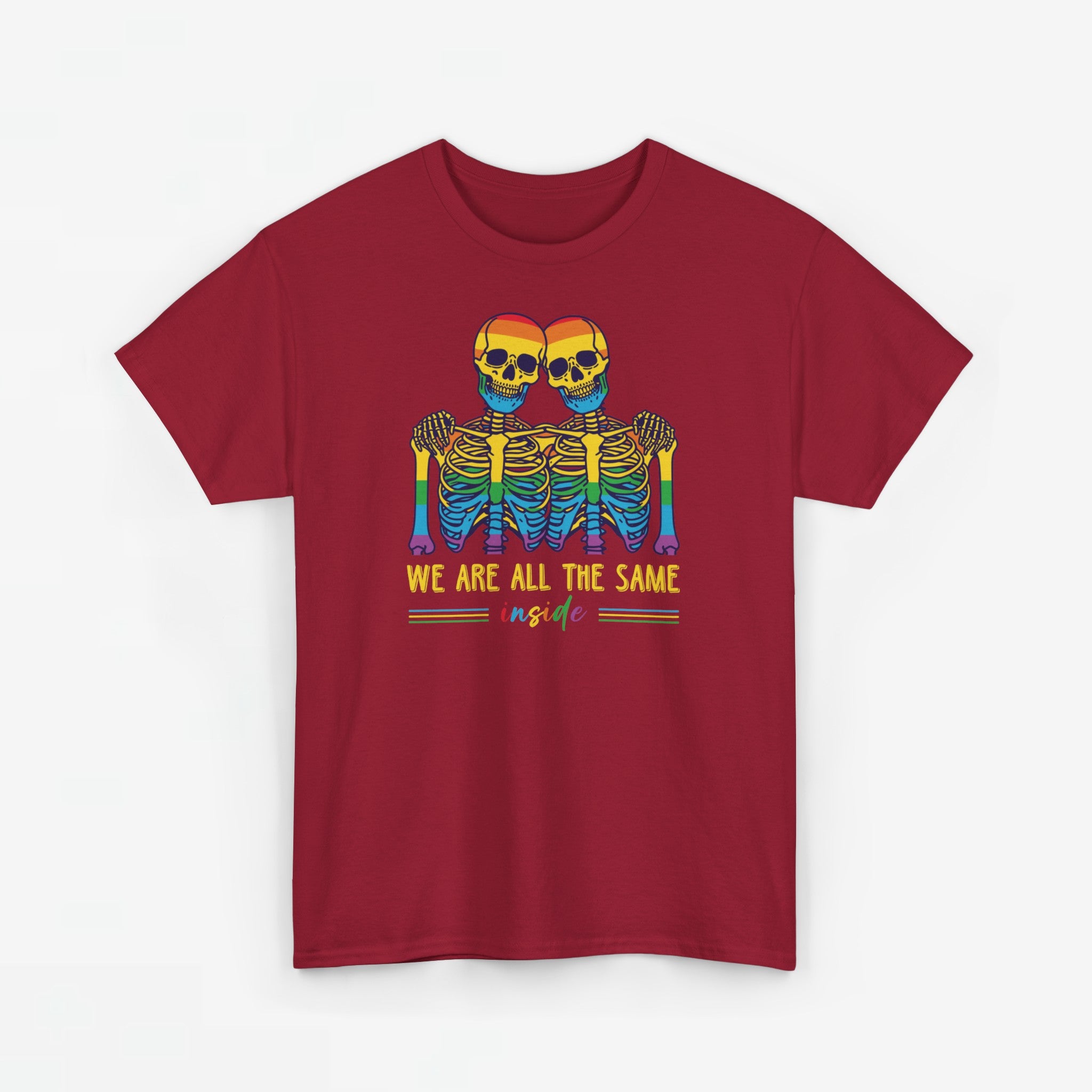 Gay Pride T-shirt - Skelet We Are All The Same - Oversized #79