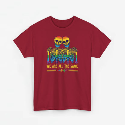 Gay Pride T-shirt - Skelet We Are All The Same - Oversized #79