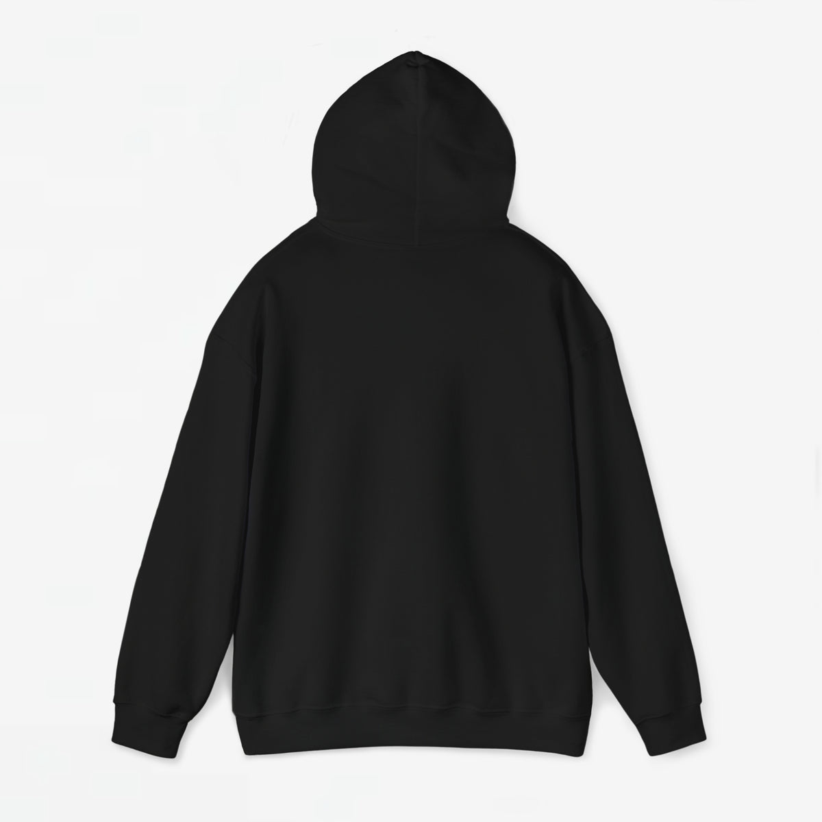 Zwarte oversized hoodie met capuchon en achterzijde, incl. mouwen en zoom