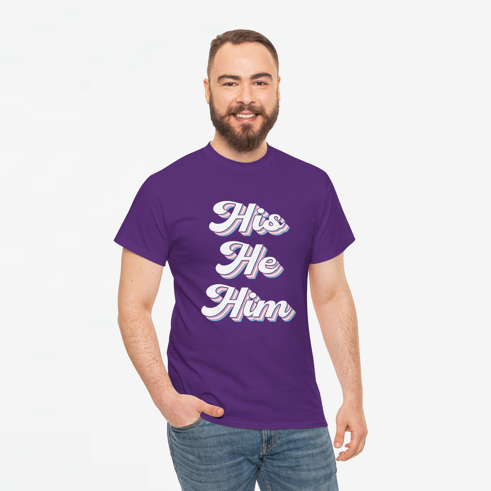Gay Pride T-shirt - His He Him - Oversized #63