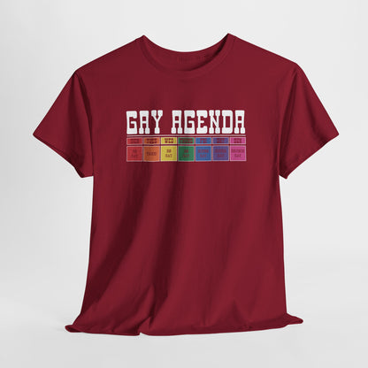 Gay Pride T-shirt - Gay Agenda (witte tekst) - Oversized #17