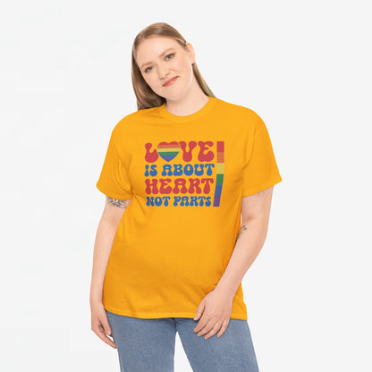 Gay Pride T-shirt - Love is about heart, not parts - Oversized #31