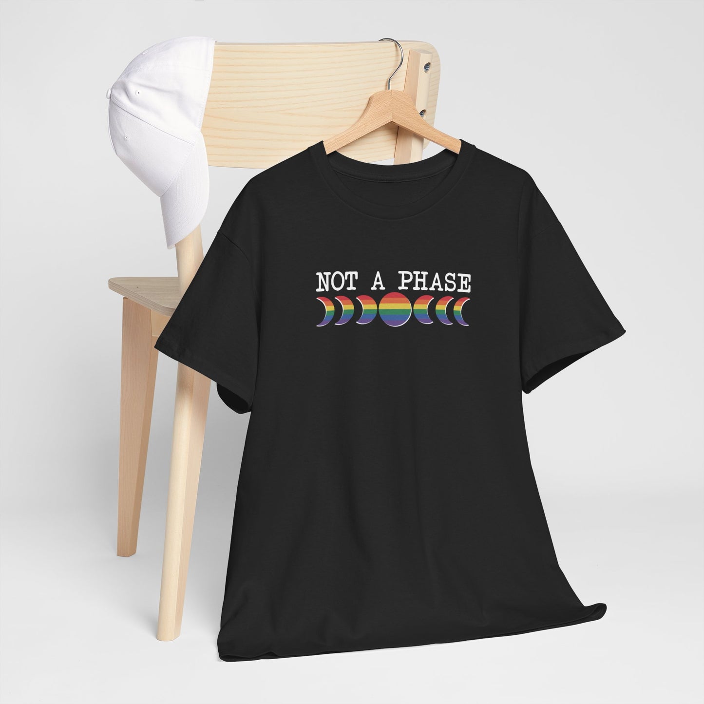 Gay Pride T-shirt - Not a phase (witte tekst) - Oversized #2