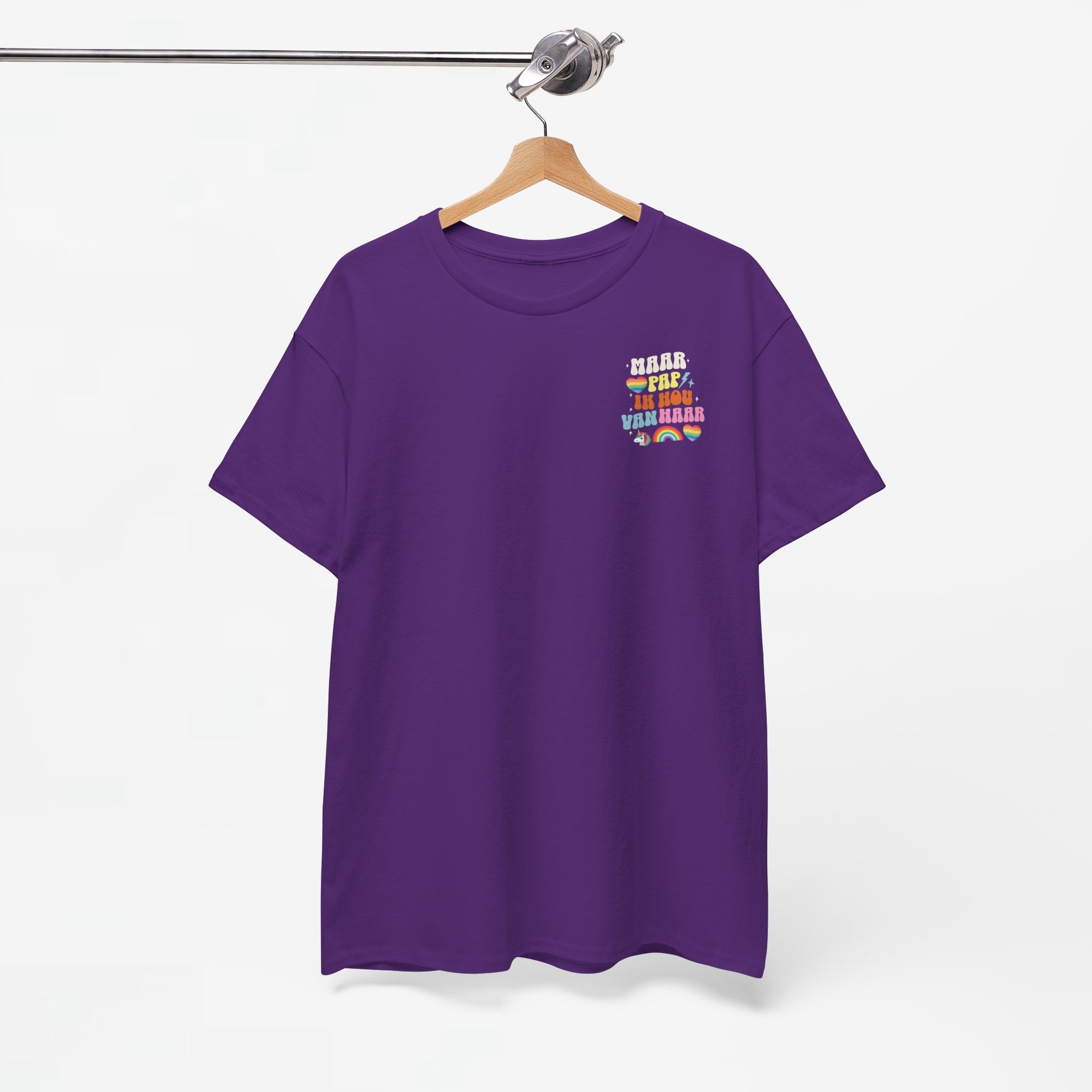 Gay Pride T-shirt - Maar Pap, Ik Hou Van Haar Eenhoorn - Back Print - Oversized Tee