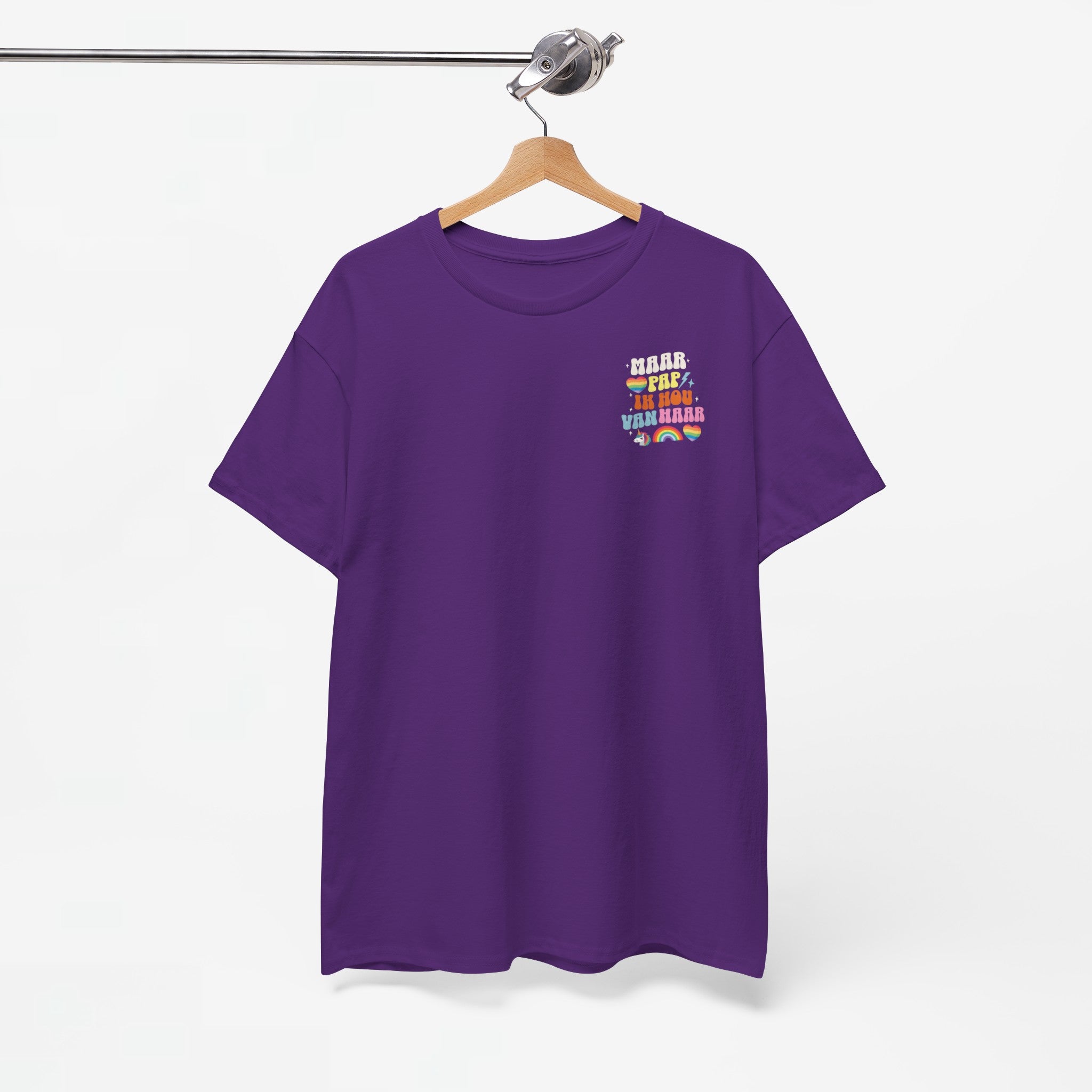 Gay Pride T-shirt - Maar Pap, Ik Hou Van Haar Eenhoorn - Back Print - Oversized Tee
