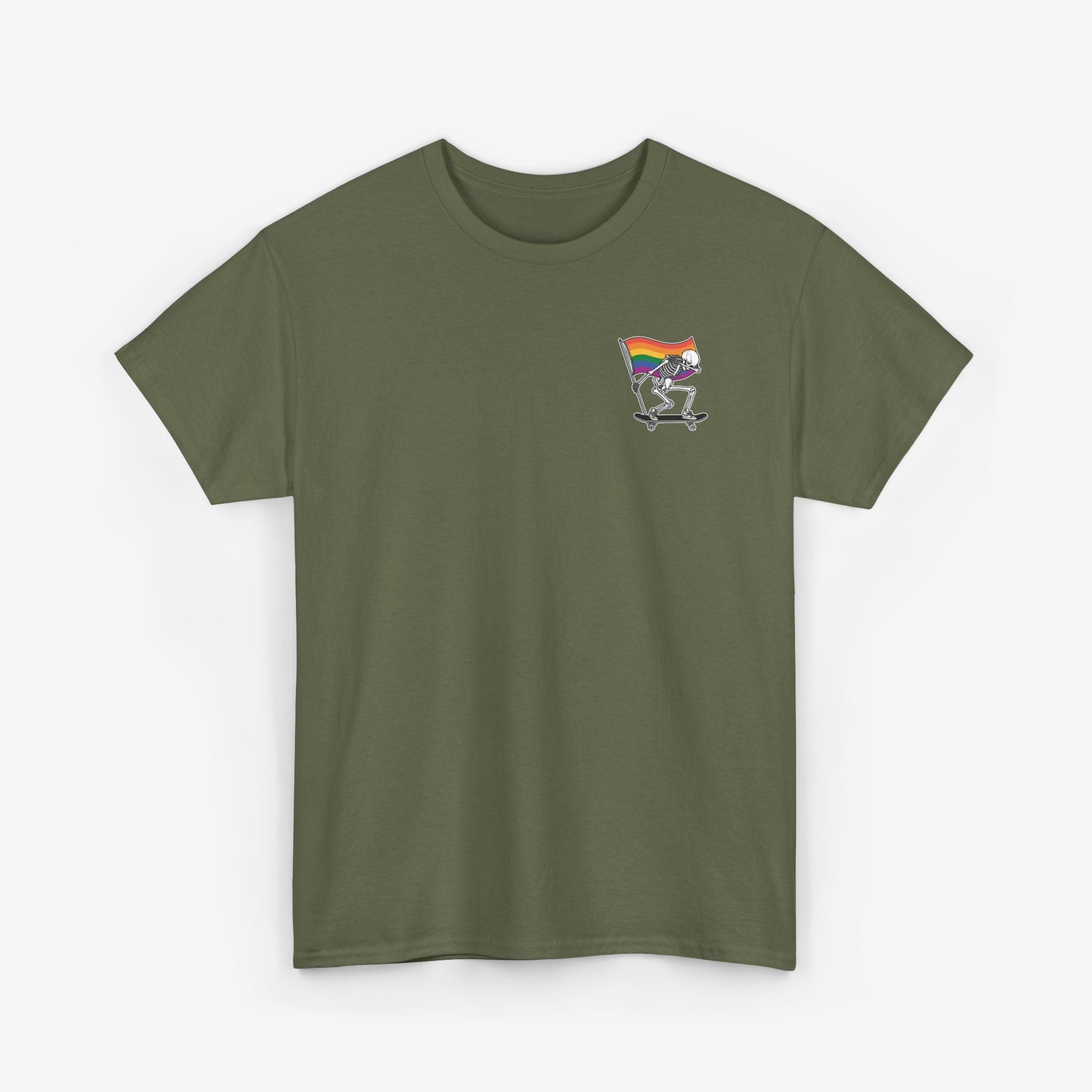 Gay Pride T-shirt - Skelet Pride Regenboog Flag | SkrrtShirt