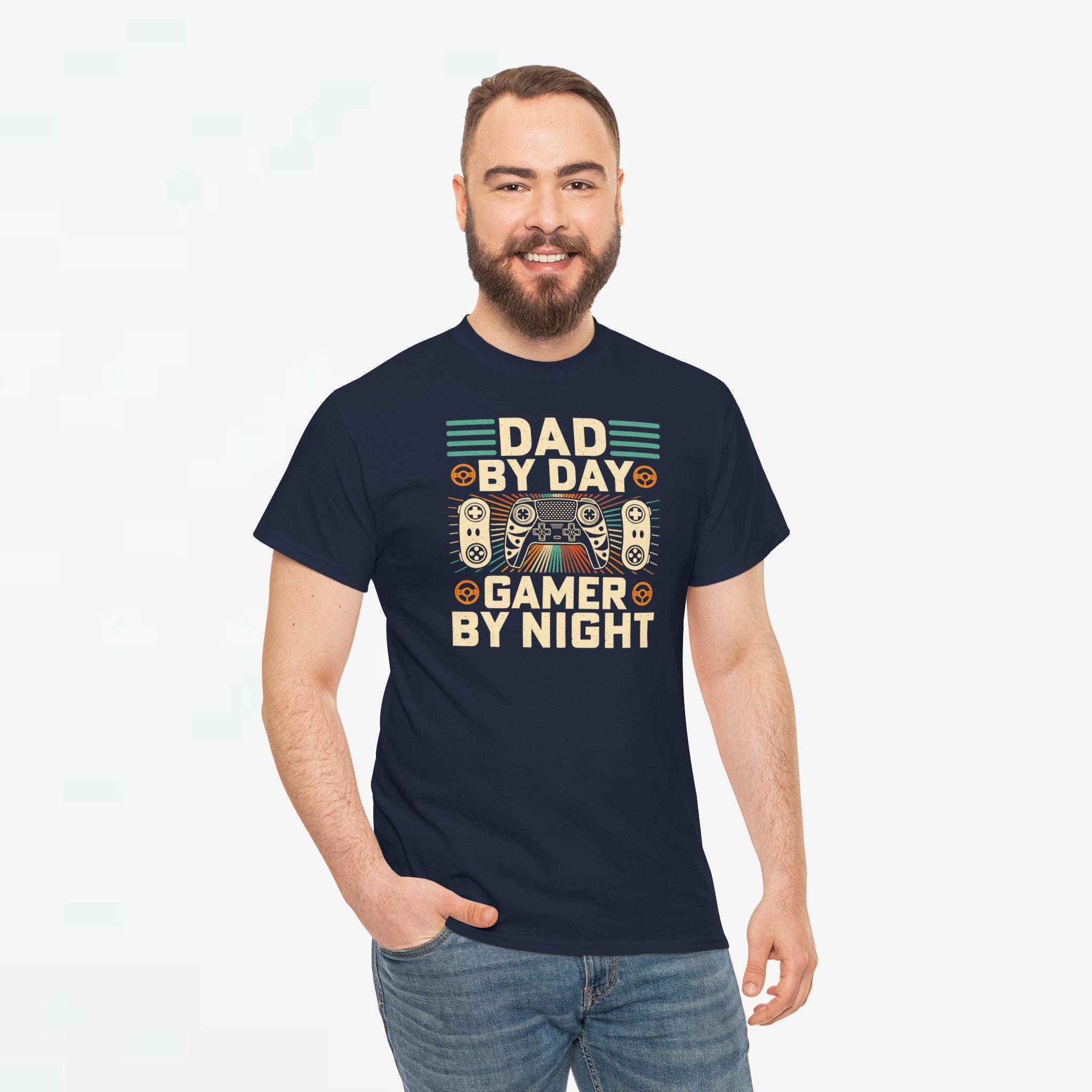 Vaderdag Papa Cadeau - T-shirt - Dad by Day, Gamer by Night - Oversized #6