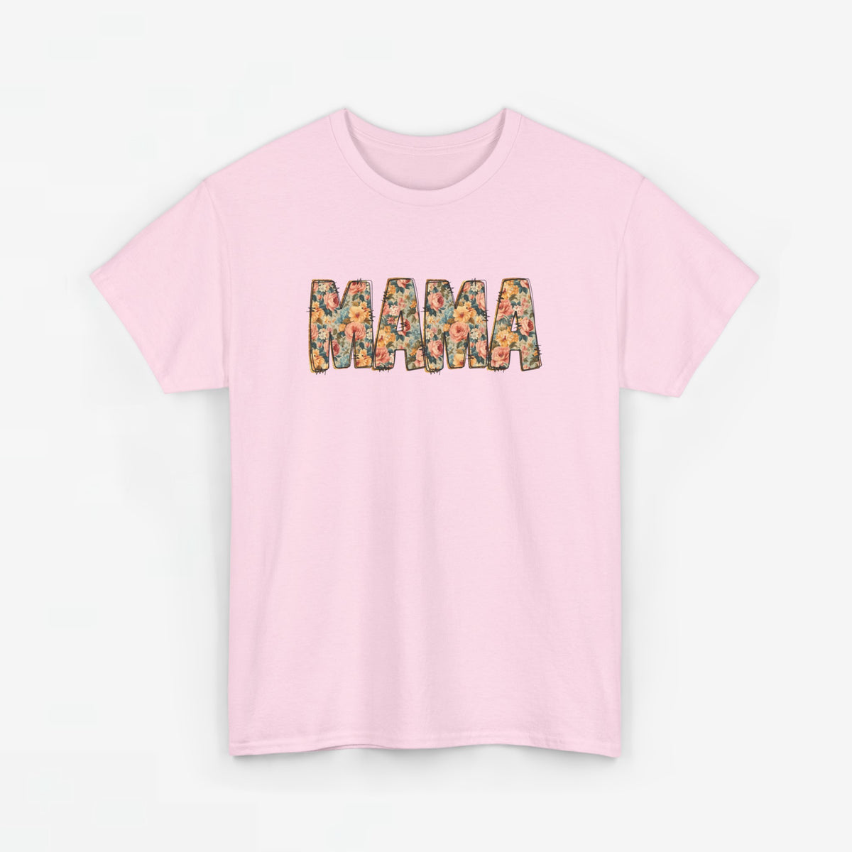 Roze oversized t-shirt met ronde hals en “MAMA” borstprint