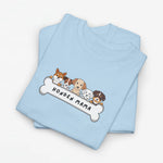Oversized t-shirt lichtblauw met print van honden en tekst “Honden Mama”