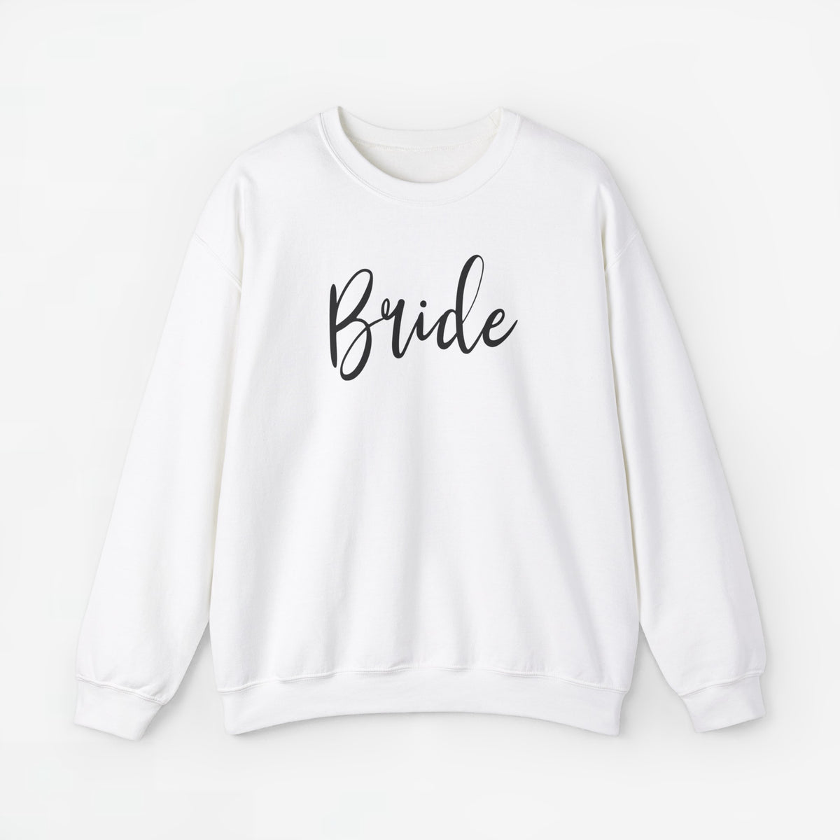 Witte sweatshirt met handgeschreven opdruk 'Bride' en ronde hals