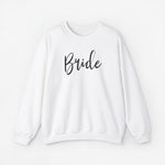 Witte sweatshirt met handgeschreven opdruk 'Bride' en ronde hals