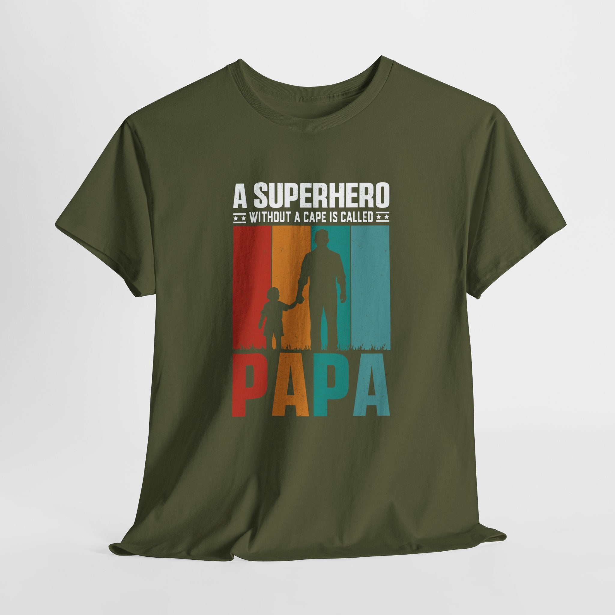 Vaderdag Papa Cadeau - T-shirt - A Superhero without a cape is called PAPA - Oversized #24