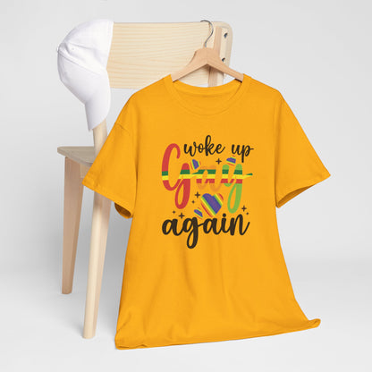 Gay Pride T-shirt - Woke Up Gay Again - Oversized #6