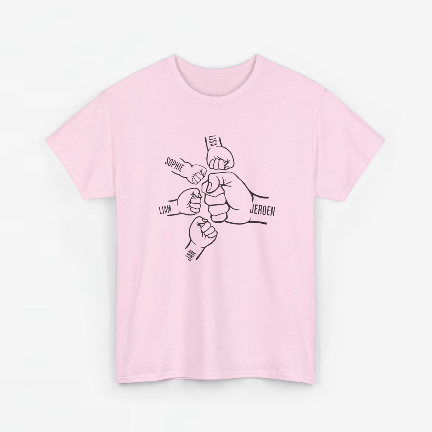 Gepersonaliseerde Vaderdag Papa Cadeau - T-shirt - Fist Bump Papa met namen