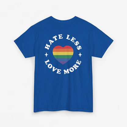 Gay Pride T-shirt - Hate Less Love More - Back Print - Oversized #14