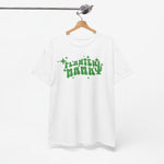 Oversized T-shirt wit met groene 'Planten Mammy' print, op hangende positie