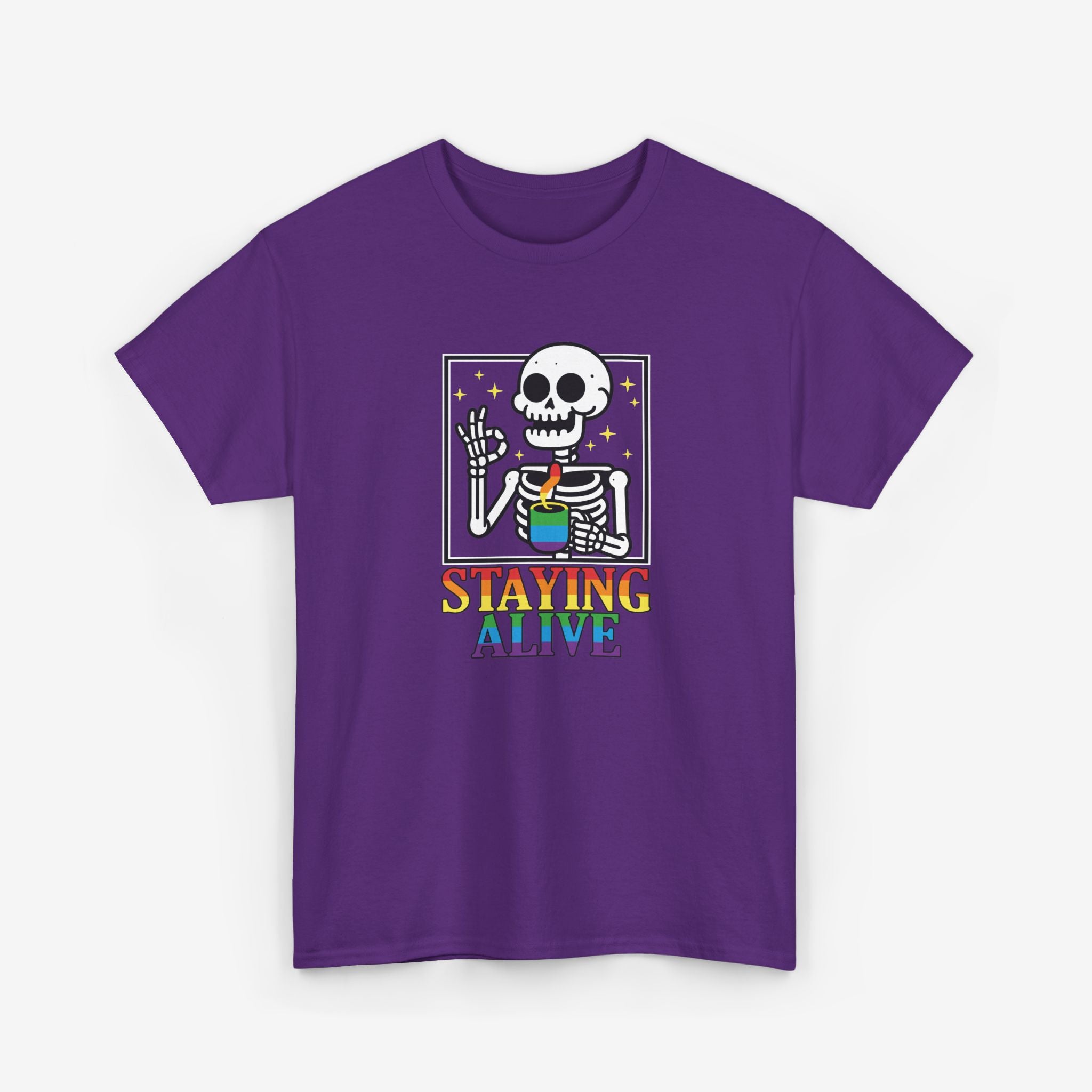 Gay Pride T-shirt - Skelet Staying Alive | SkrrtShirt