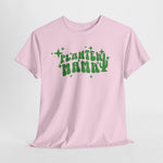Roze oversized T-shirt met groene 'Planten Mama' graphic op de borst