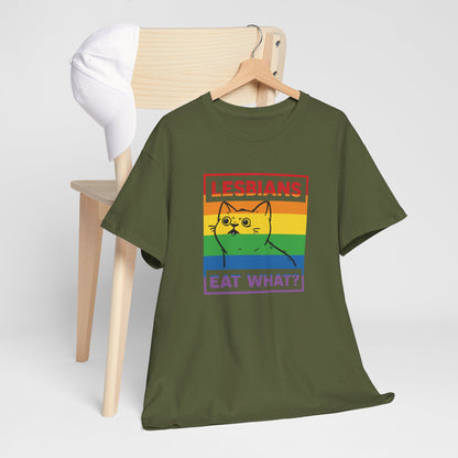 Gay Pride T-shirt - Lesbians Eat What? - Oversized #5