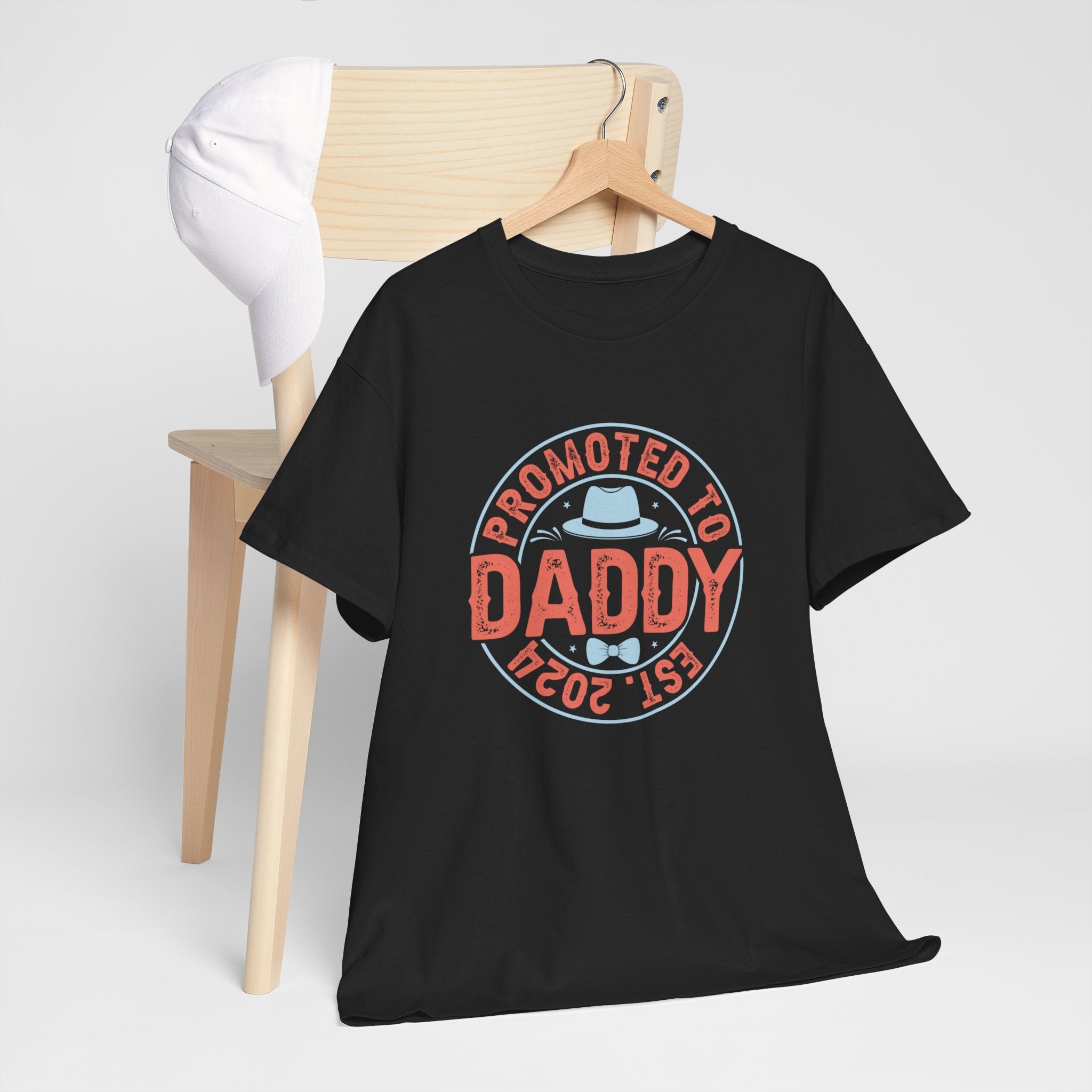 Vaderdag Papa Cadeau - T-shirt - Promoted to Daddy EST 2024 - Oversized #30