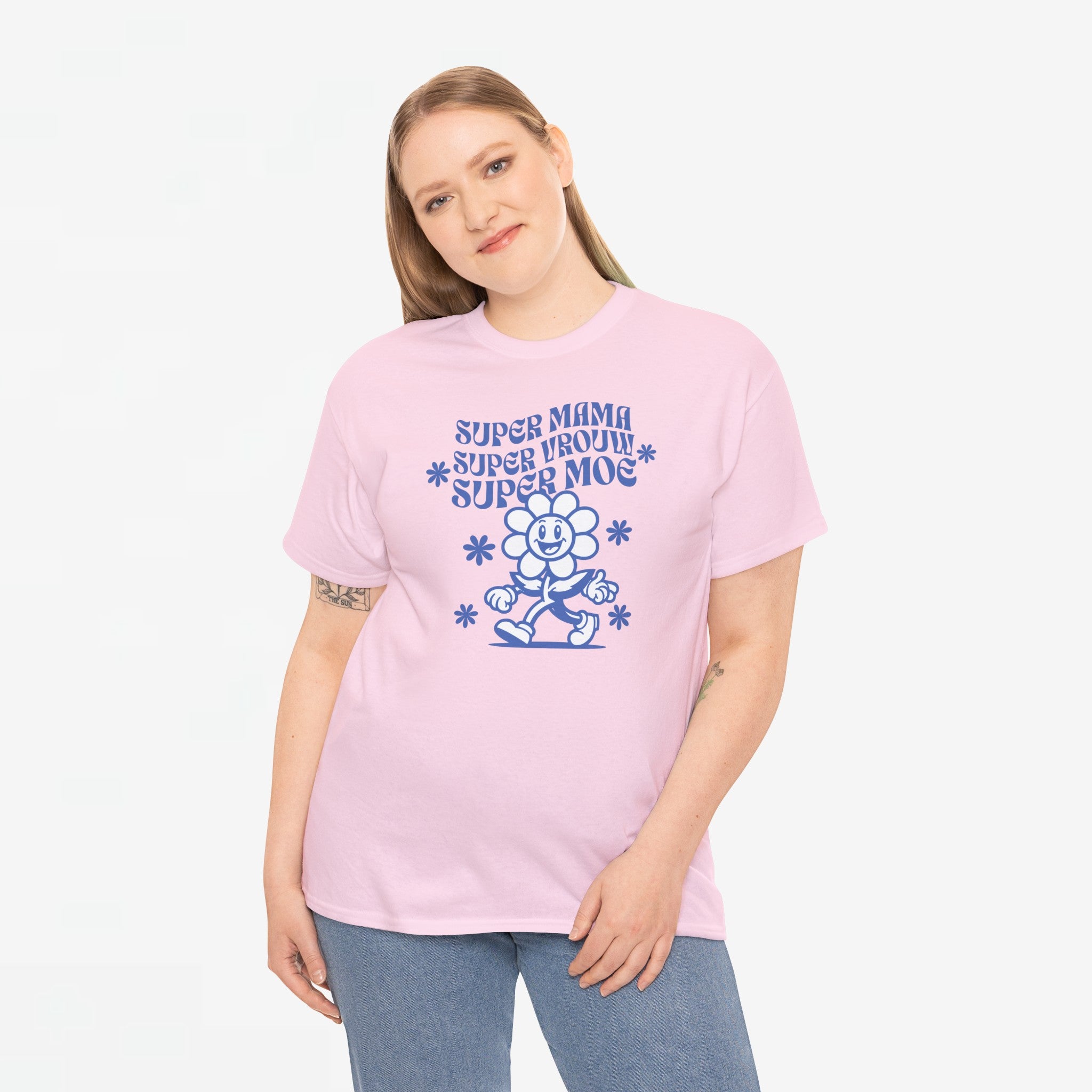 Moederdag Mama Cadeau - T-shirt - Super Mama, Super Vrouw, Super Moe - Oversized - #85