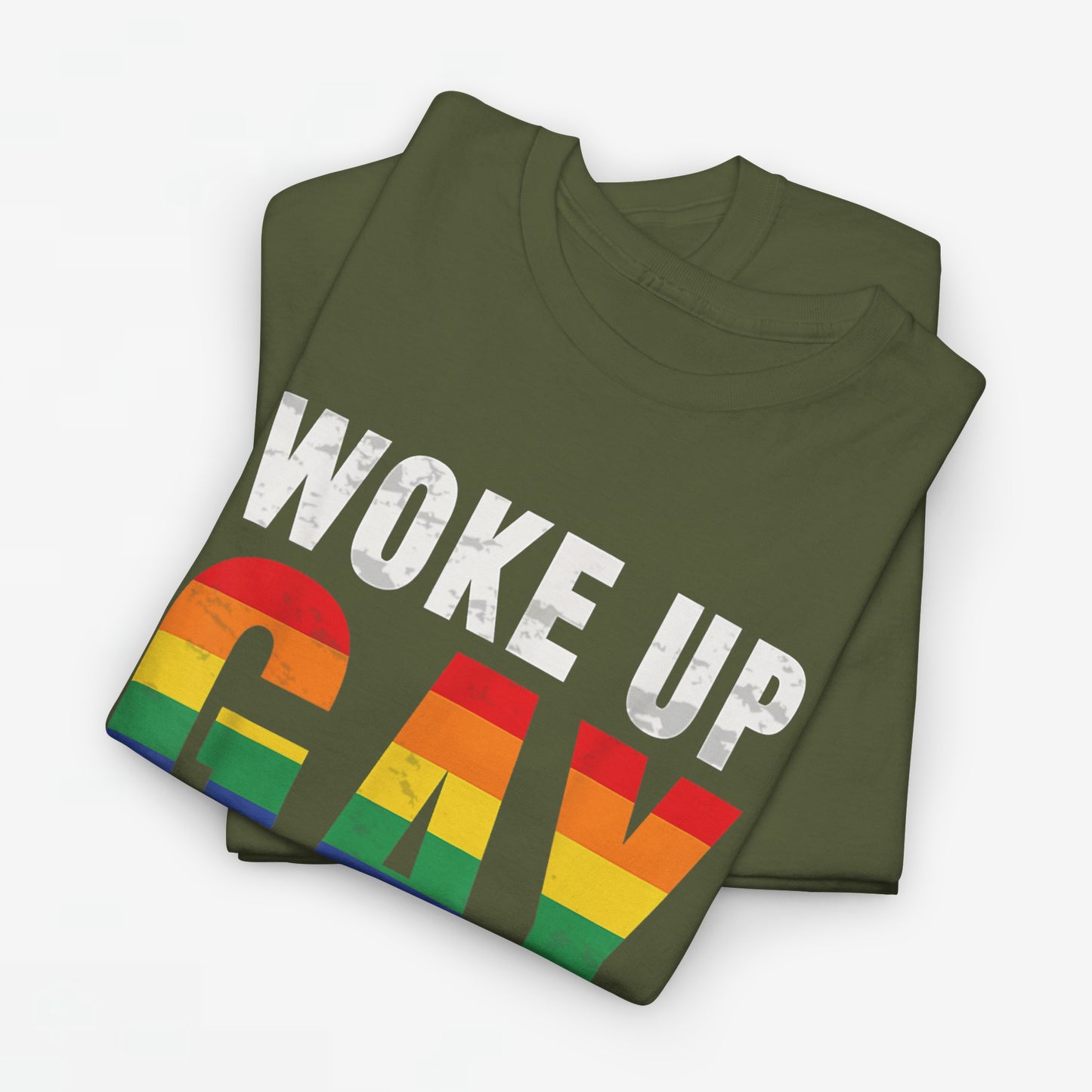 Gay Pride T-shirt - Woke Up Gay Again - Oversized #44