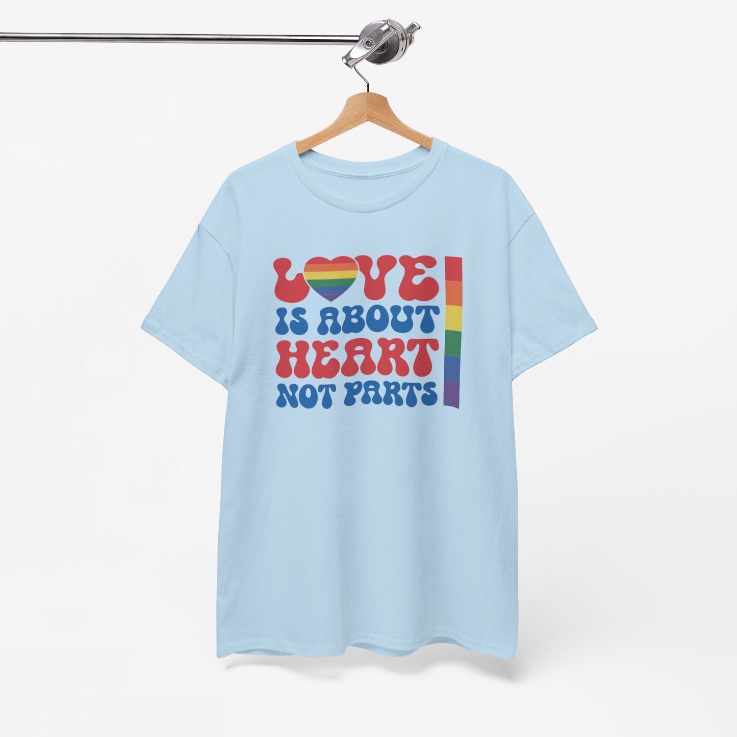 Gay Pride T-shirt - Love is about heart, not parts - Oversized #31