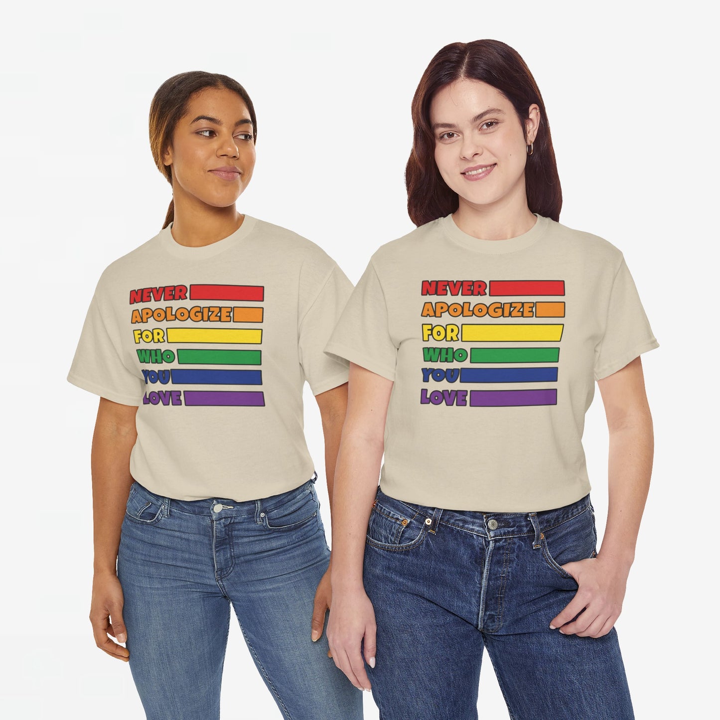 Gay Pride T-shirt - Never Apologize For Who You Love - Oversized #16