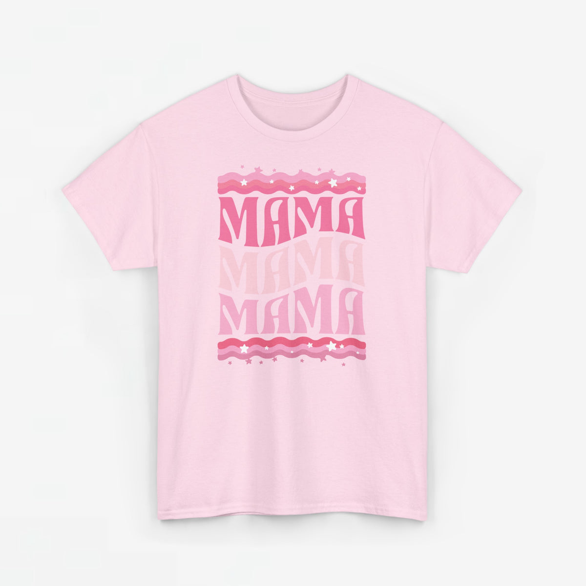 Lichtroze oversized T-shirt met roze “MAMA”-print op de voorkant