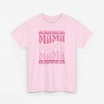 Lichtroze oversized T-shirt met roze “MAMA”-print op de voorkant