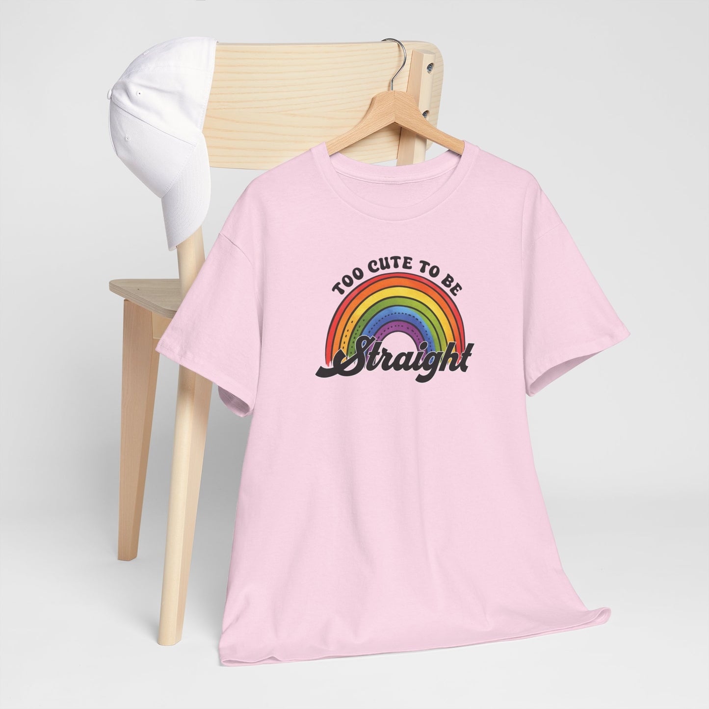 Gay Pride T-shirt - Too Cute To Be Straight - Oversized #36