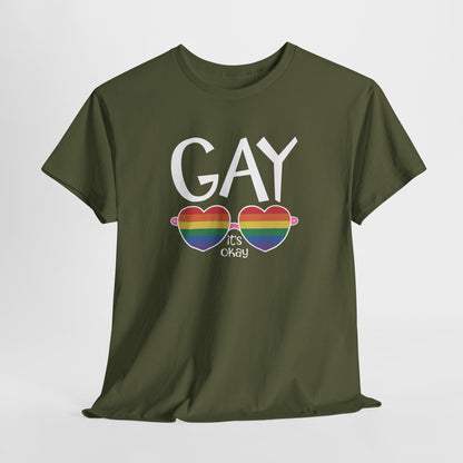 Gay Pride T-shirt - Gay It's Okay - Oversized #23