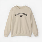 Beige sweater met ronde hals en borstprint, lange mouwen