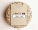 Oversized honden mama T-shirt, zandkleurig, met hondenprint en tekst