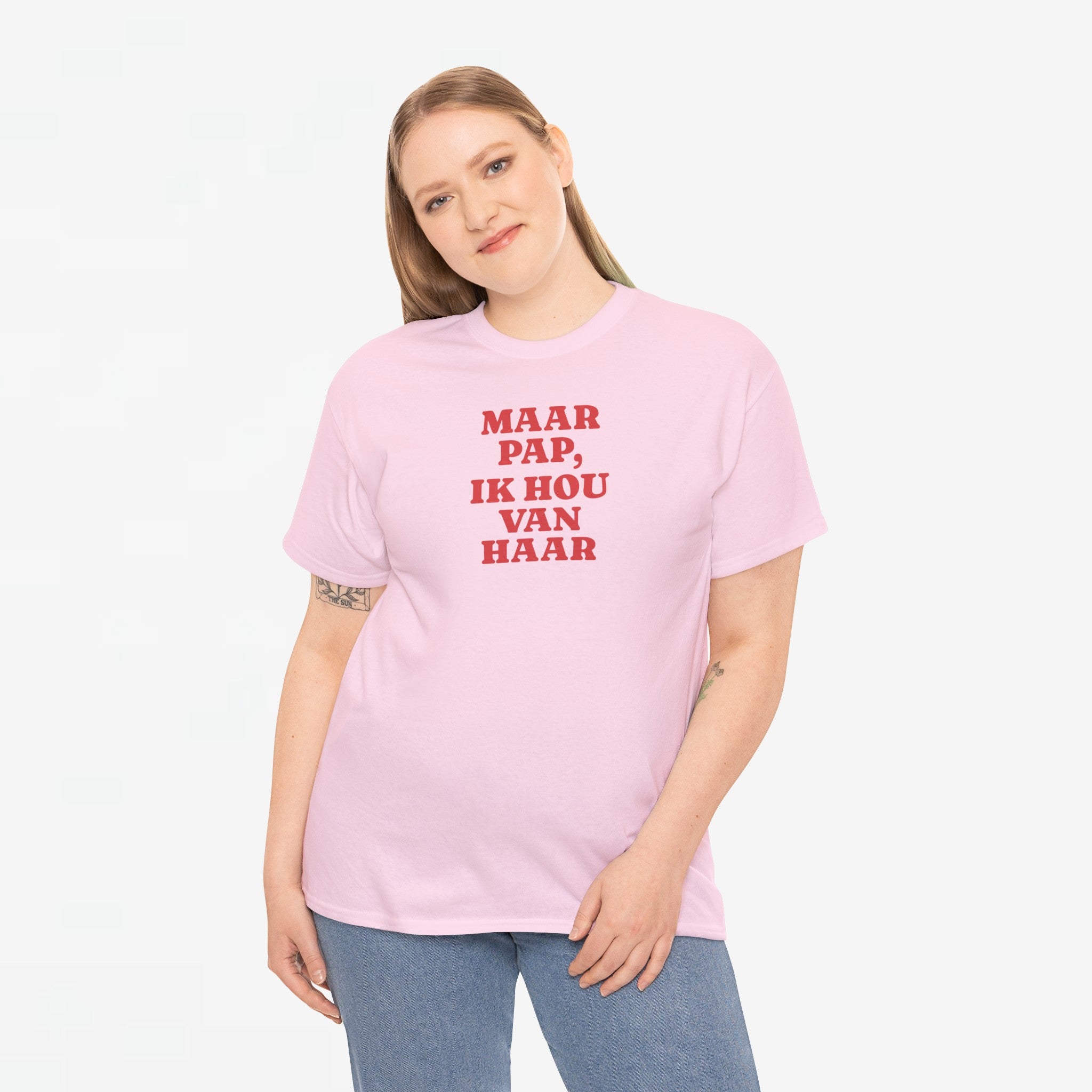 Gay Pride T-shirt -  Maar Pap, Ik Hou Van Haar - Oversized Tee