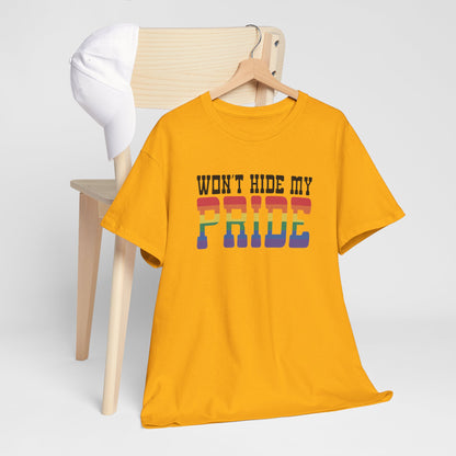 Gay Pride T-shirt - Won't Hide My Pride (zwarte tekst) - Oversized #27