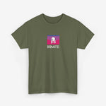 Legergroene t-shirt met pirate-schedelprint en ronde hals