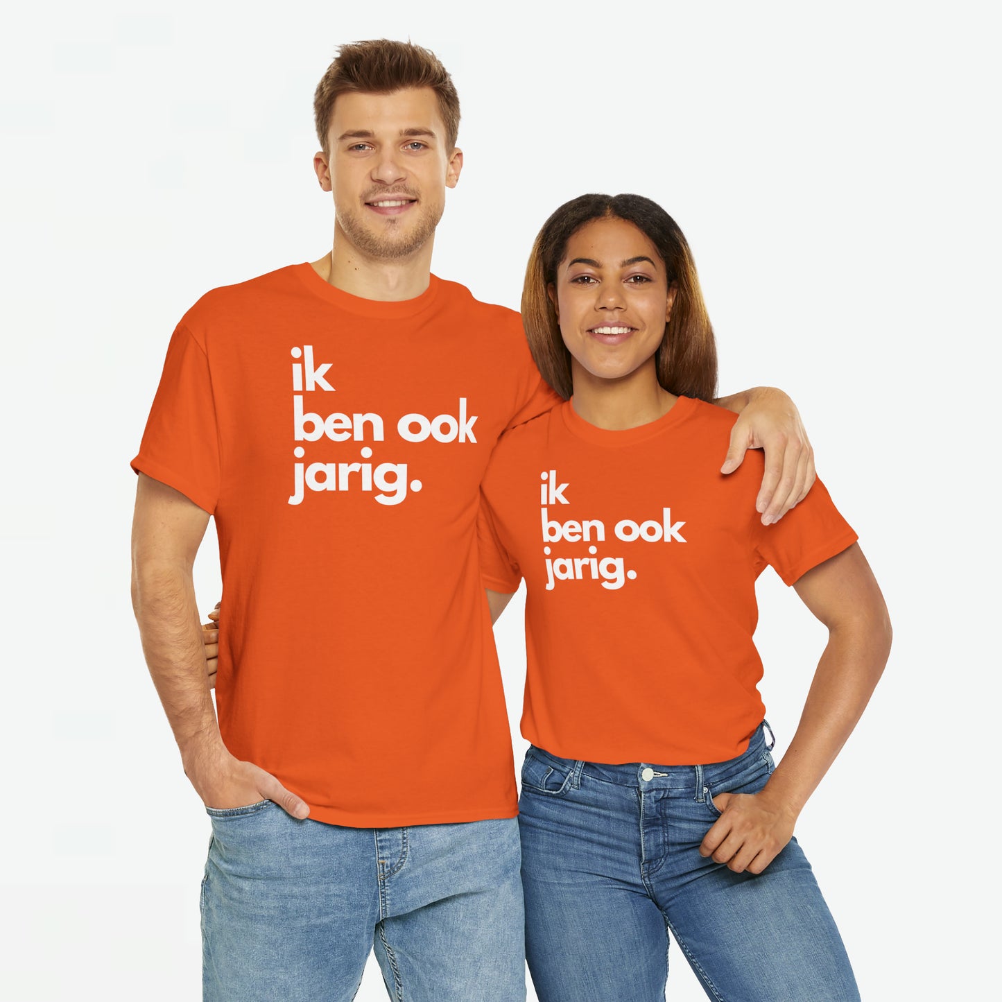 Ik ben ook jarig | Front Print | Koningsdag T-shirt | Oversized