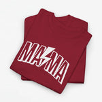 Rode oversize T-shirt met witte 'MAMA' print op de voorkant