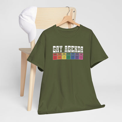 Gay Pride T-shirt - Gay Agenda (witte tekst) - Oversized #17